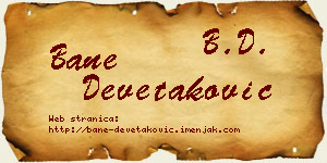 Bane Devetaković vizit kartica